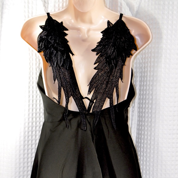 Choies Dark Angel With Wings Little Black Dress Women’s Size Large. - Picture 4 of 9